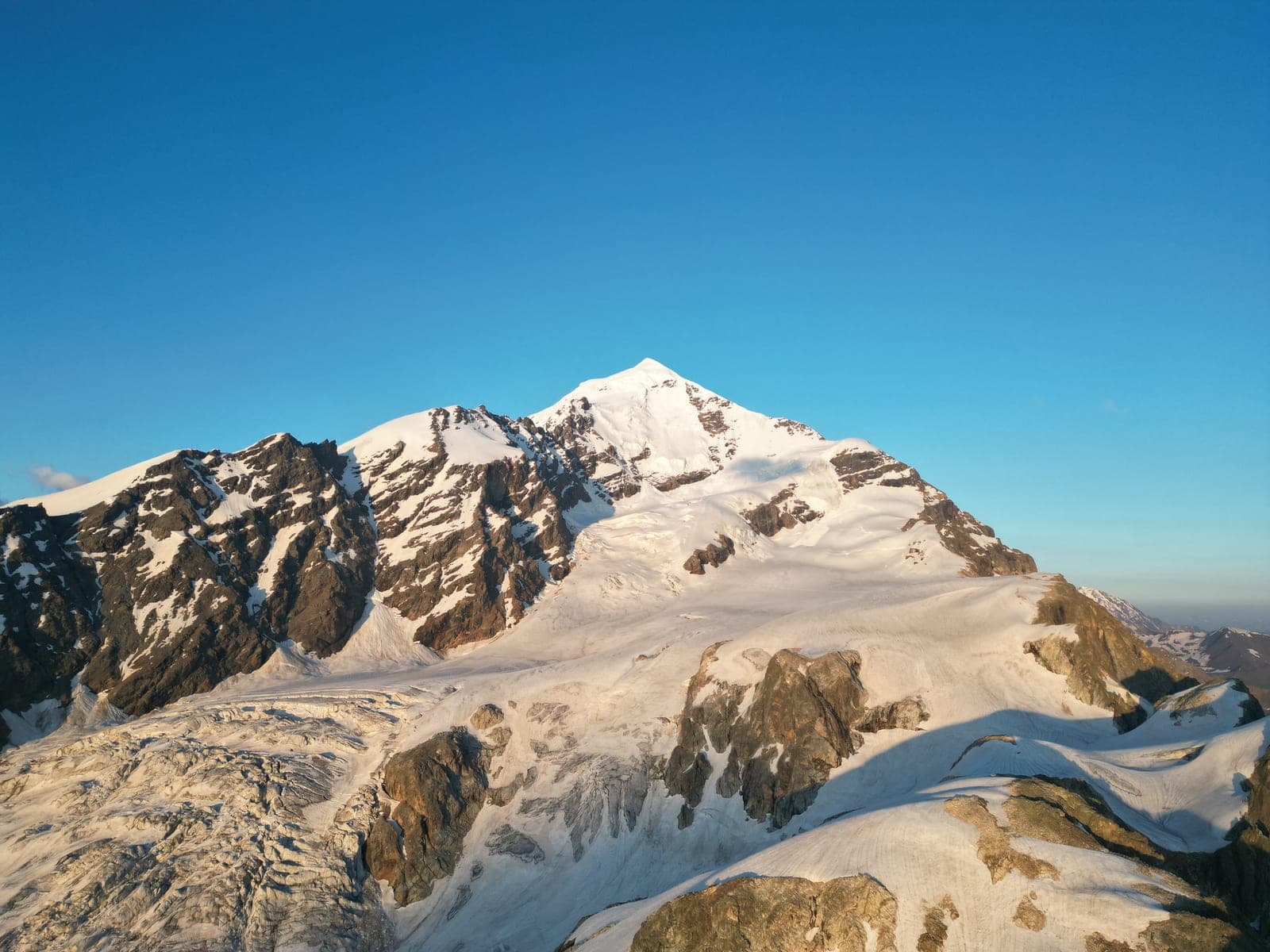 Sunlit glacier peak