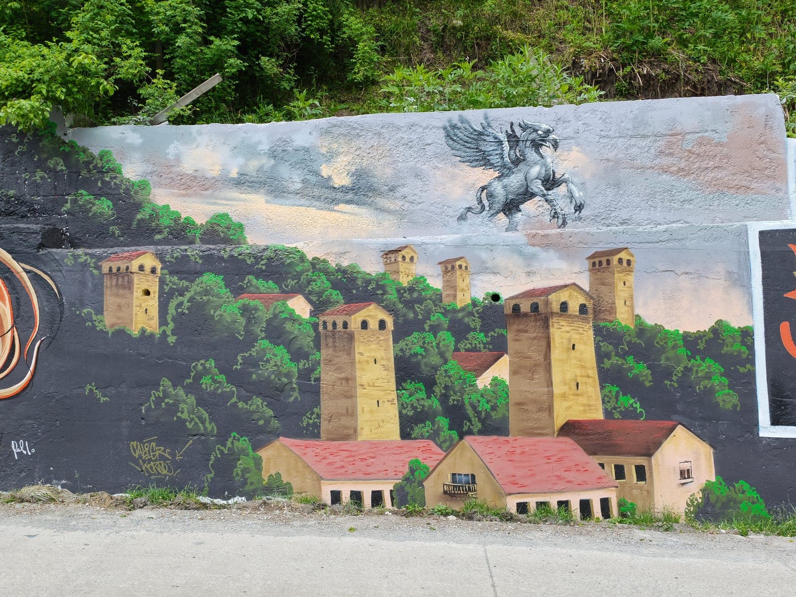 Svan tower mural